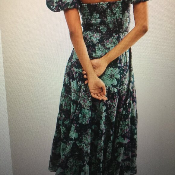 Free People Sundrenched Short-Sleeve Maxi Dress size XS A-line silhou… - Picture 7 of 7